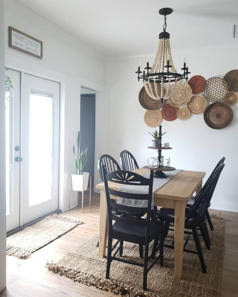 Beaded Chandelier and Basket Wall Décor