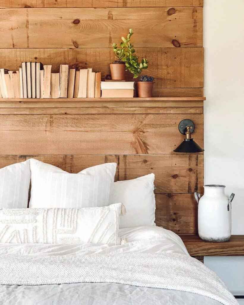 Bedroom Mantel Accessorized With a Book Collection