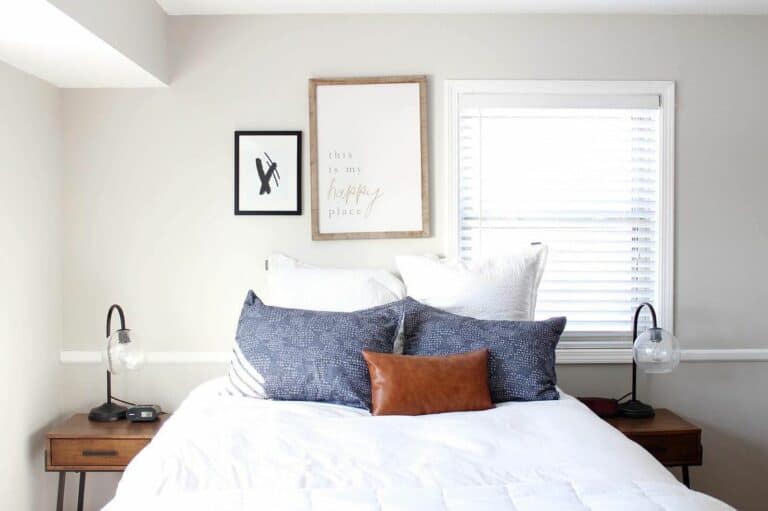 Bedroom With Wall Art Above Bed