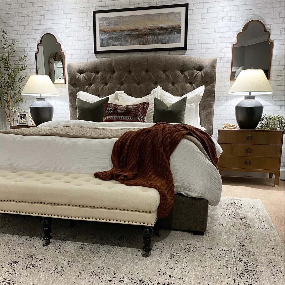 Bedroom With a Faux Brick Accent Wall Soul & Lane