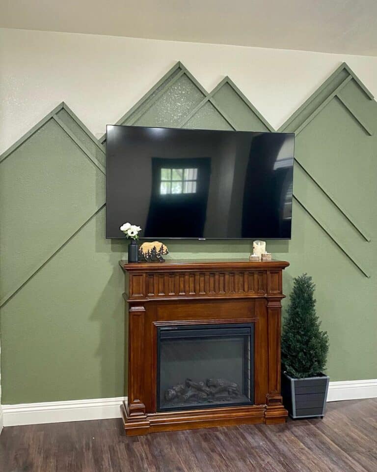 Beige Wall With Green Decorative Paneling