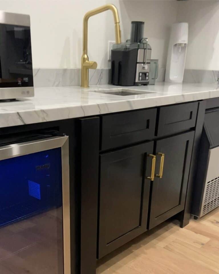 Black Cabinets With Marble Counters