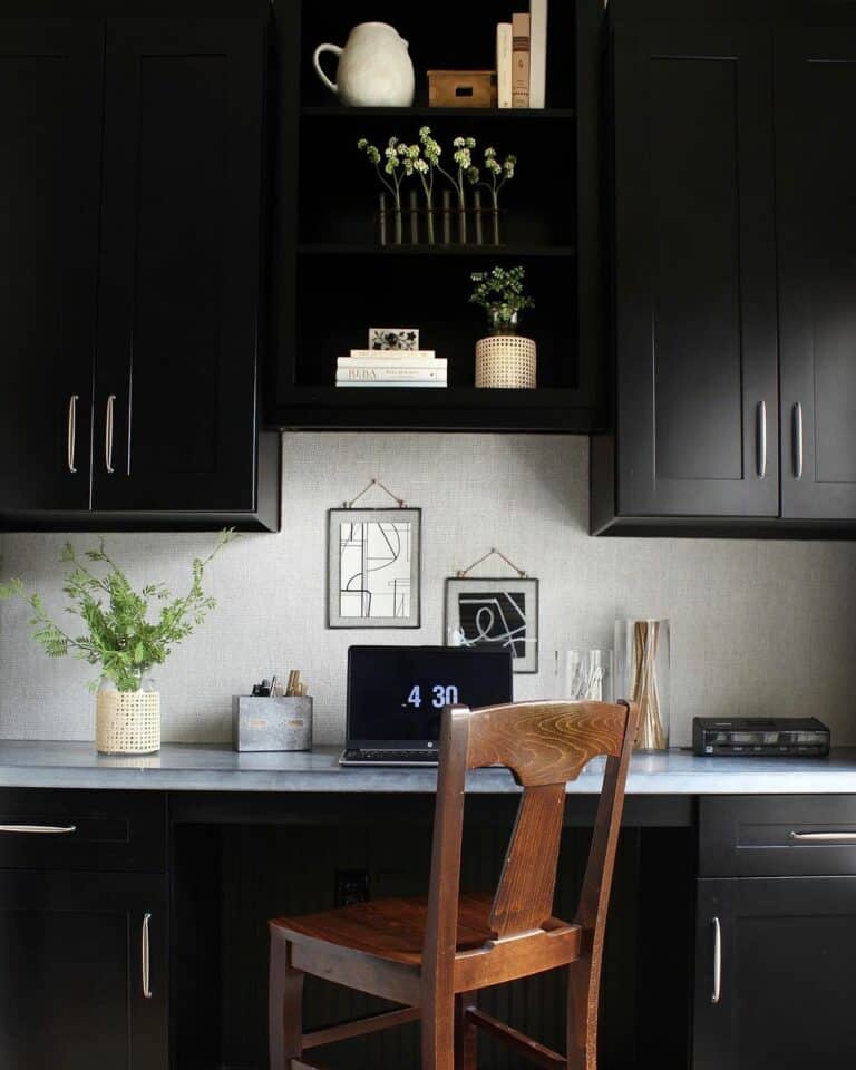 Black Cabinets With Silver Handles