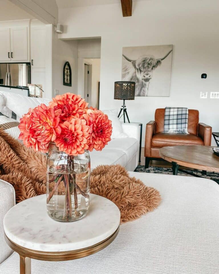 Black Metal Floor Lamp Lighting for a Farmhouse Living Room