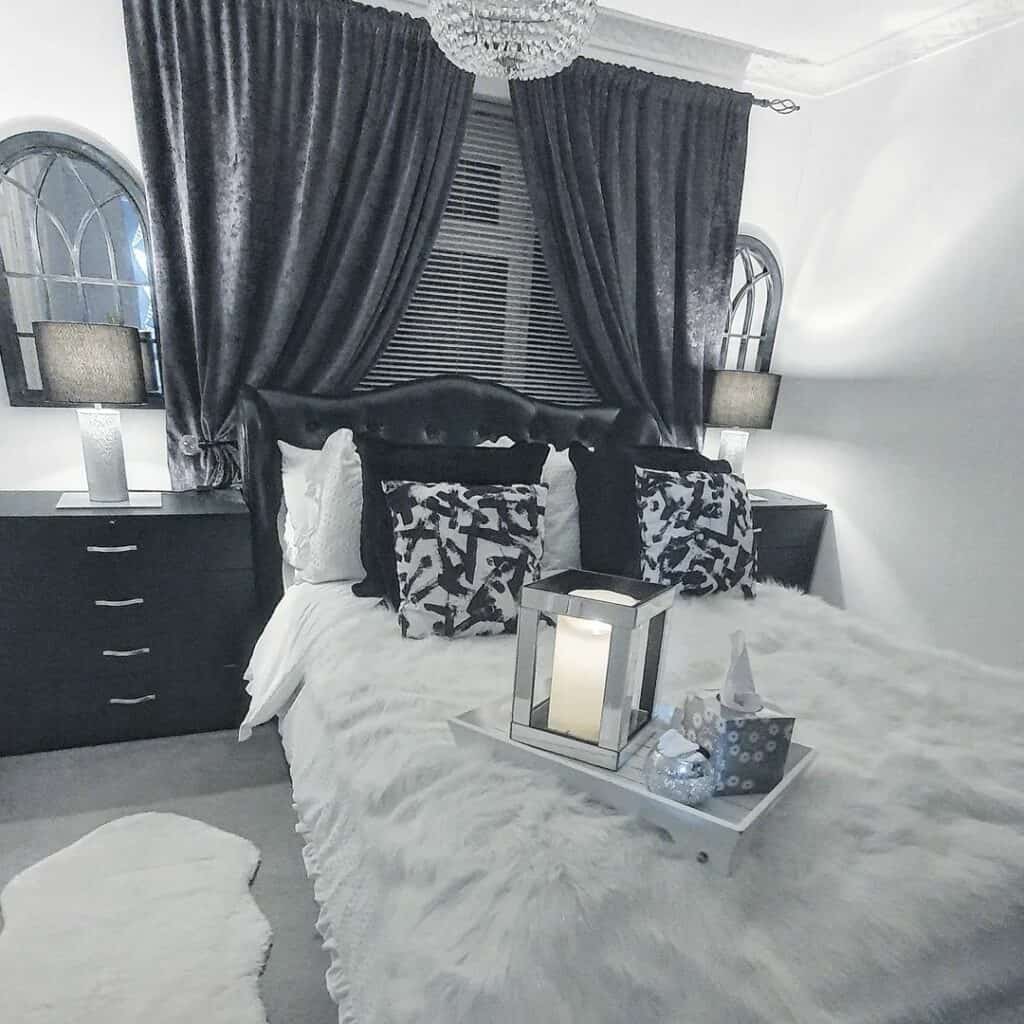 29 Unforgettable Feminine Black and White Bedrooms