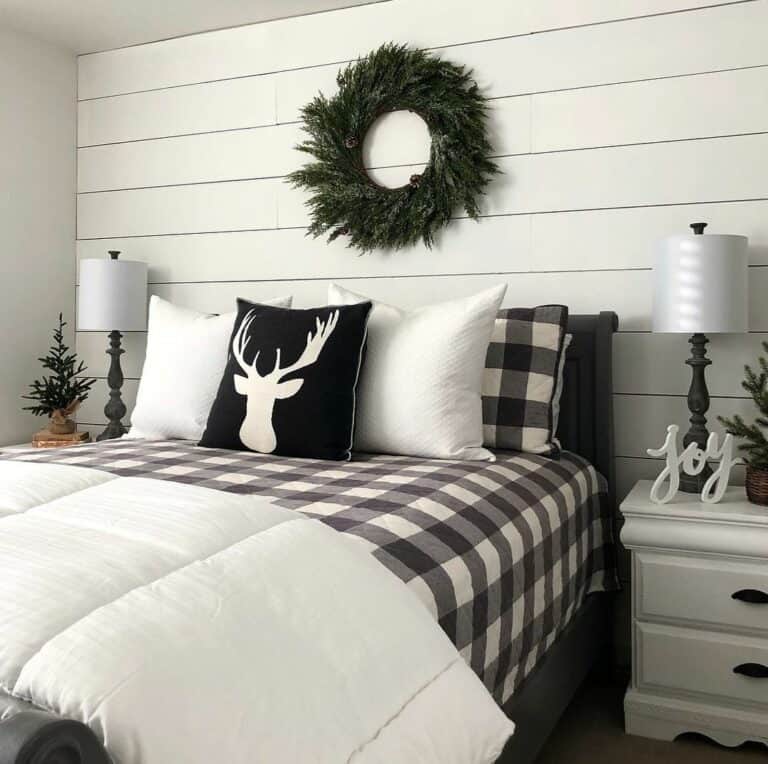 Black and White Plaid Bedding for a Lodge Bedroom