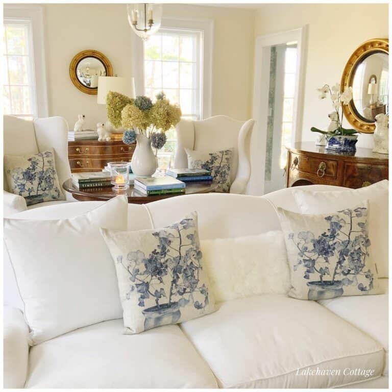 Blue Accents on White Furniture