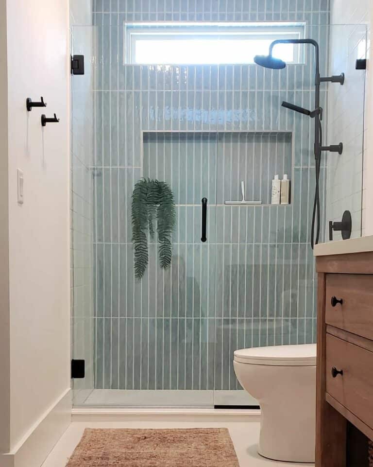 Blue Walk-in Shower Tile Inspiration