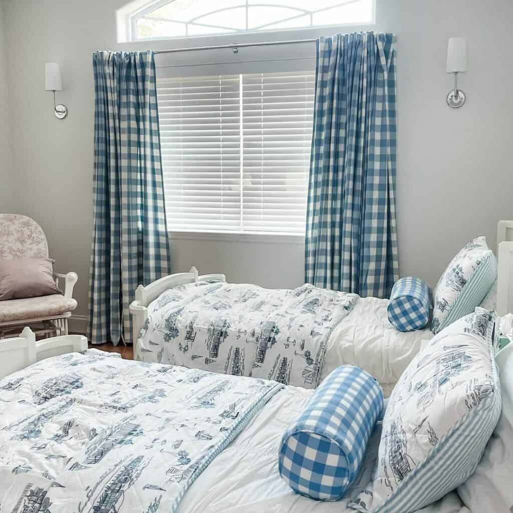 Blue and White Buffalo Check in a Kids' Bedroom