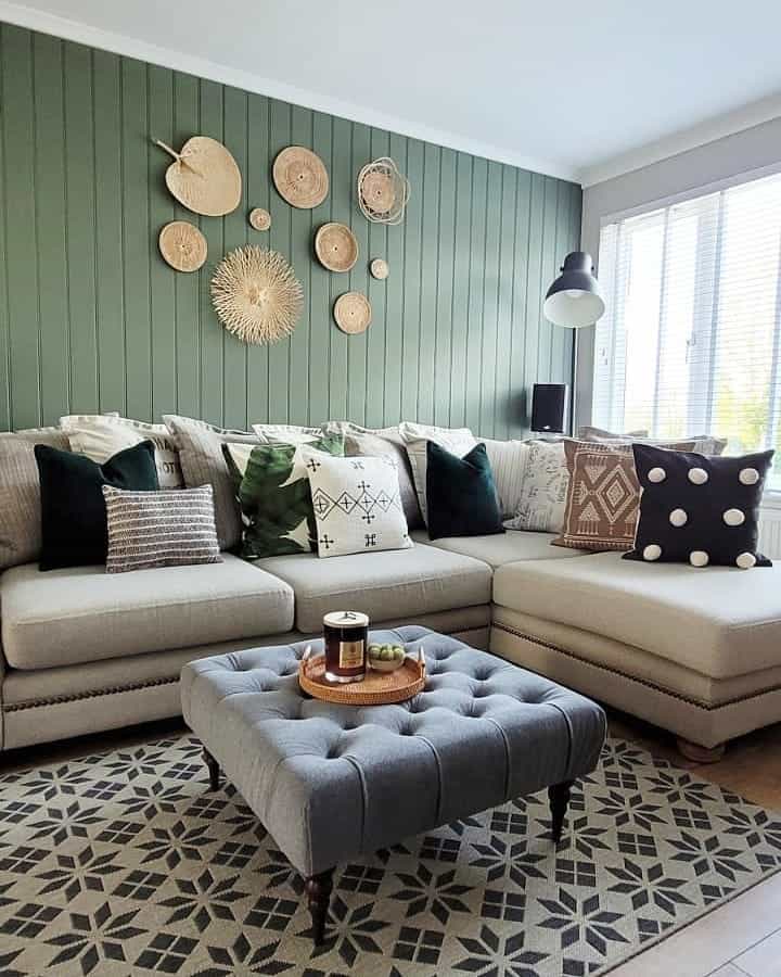 Boho Décor With Olive Accent Wall