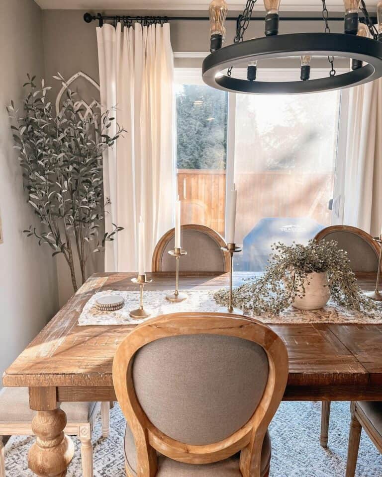 Boho Farmhouse Centerpieces for a Dining Room Table