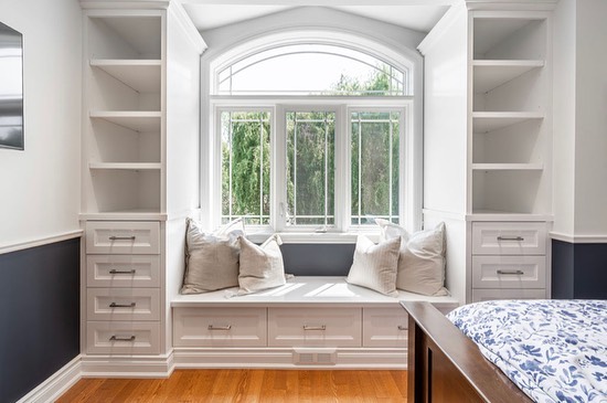 Built-in Storage Shelves for Bedroom Organization
