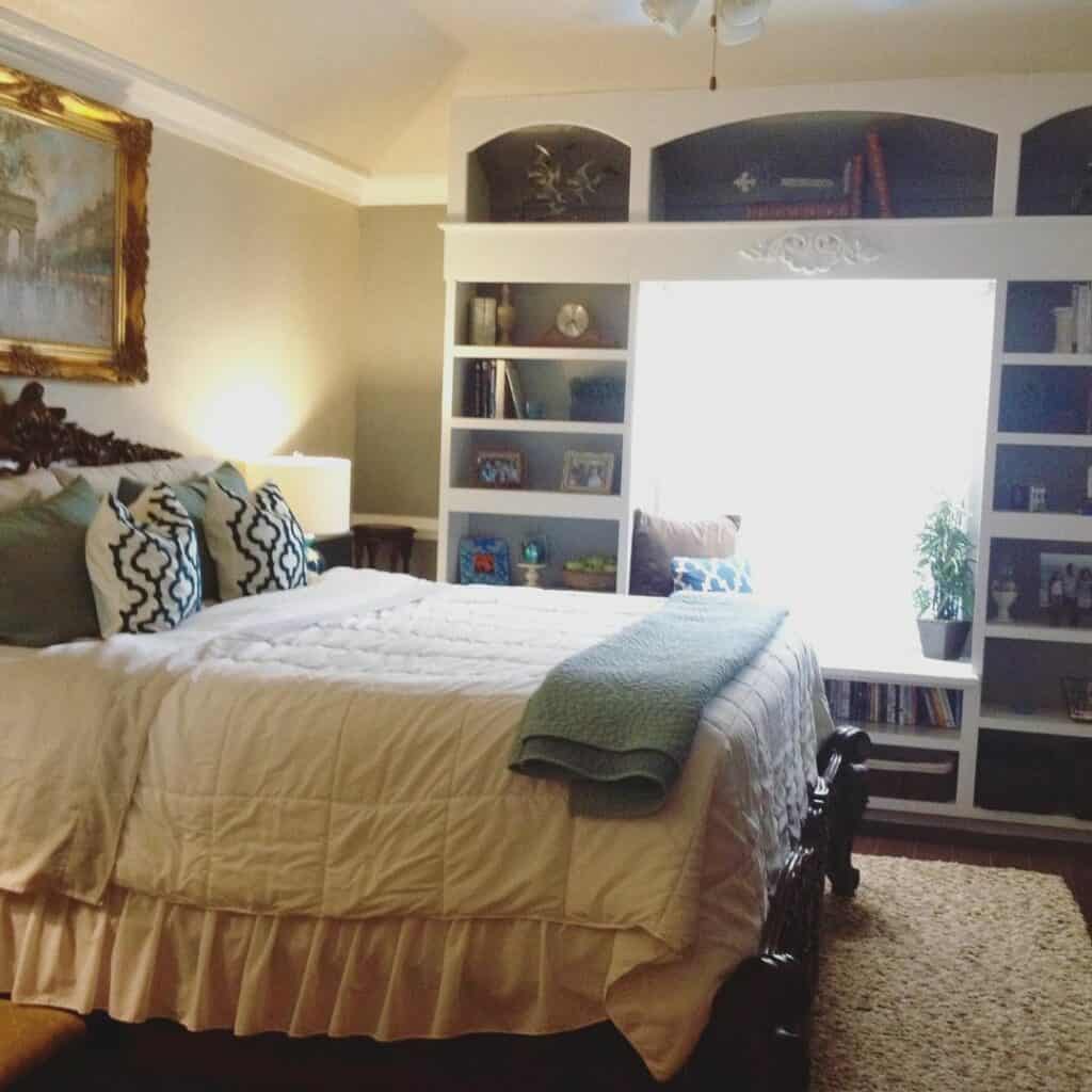 Built-ins for a Bedroom Window Reading Nook