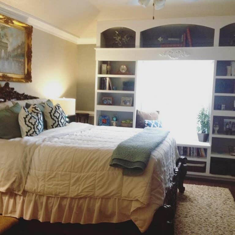 Built-ins for a Bedroom Window Reading Nook