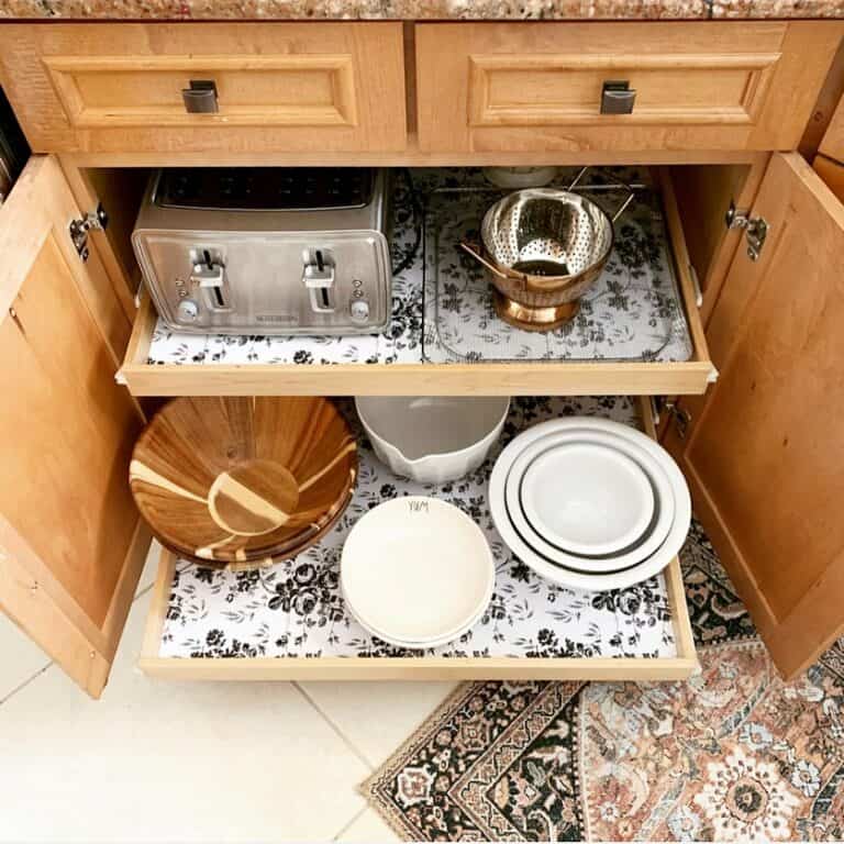 Cabinets Open To Reveal Slide Out Drawers