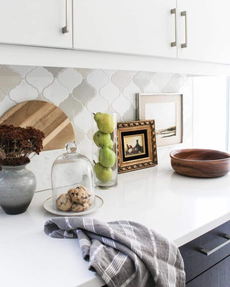 Clean Kitchen With Geometric Patterned Tiles