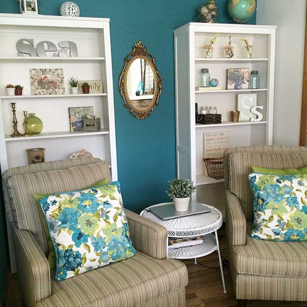 Coastal-style Blue Living Room