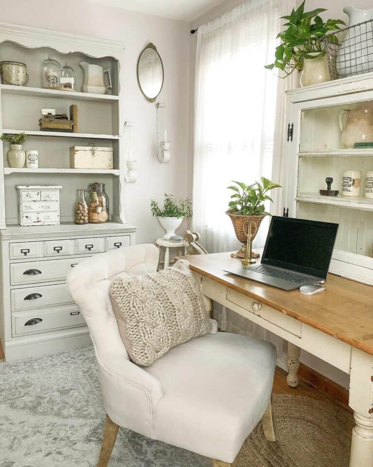 Country Office With White Desk