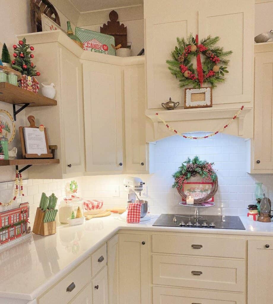Cream Cabinetry and Christmas Décor