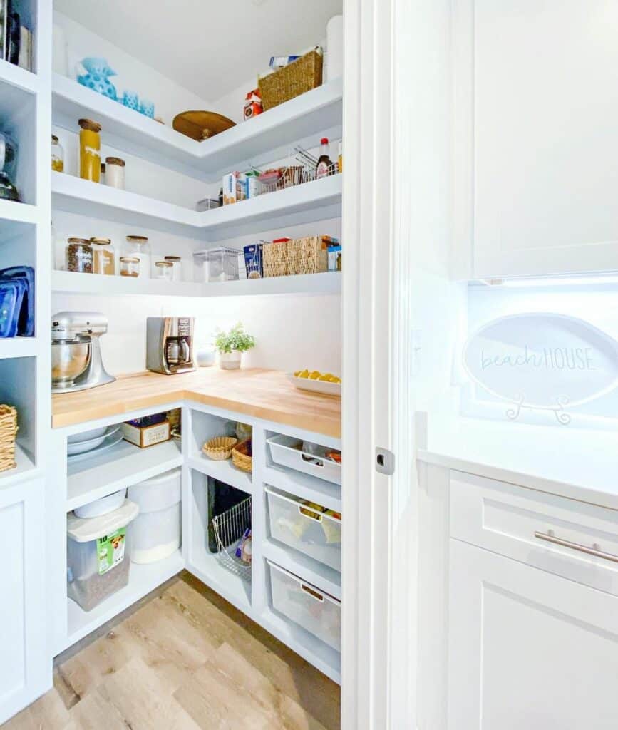 Cubbies Beneath Butchers Block Countertop