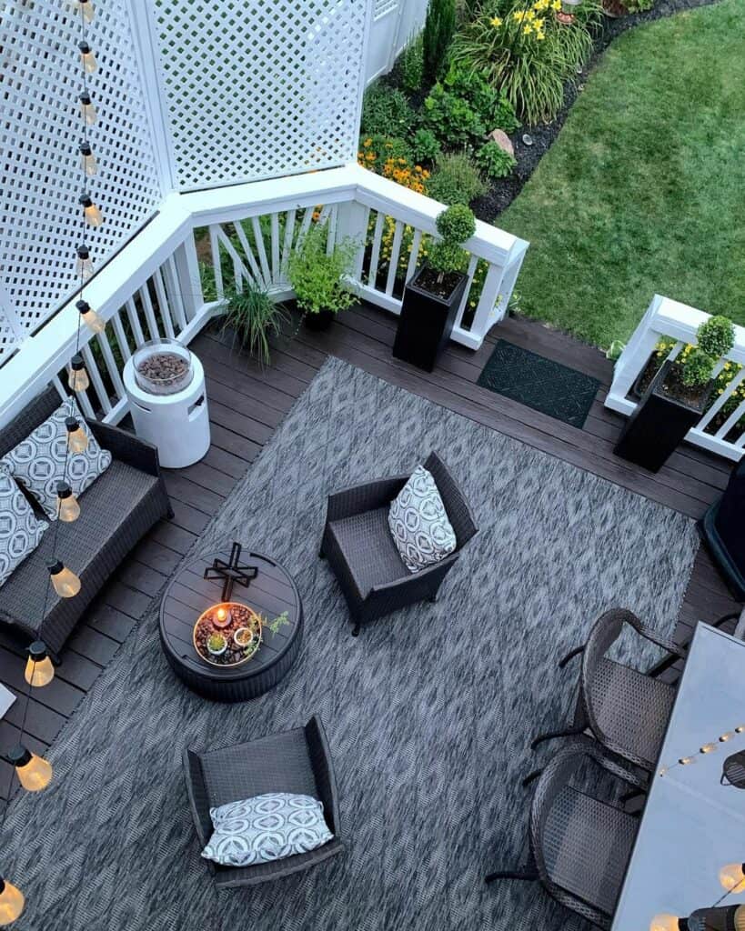 Deck Lighting for Black-themed Outdoor Area