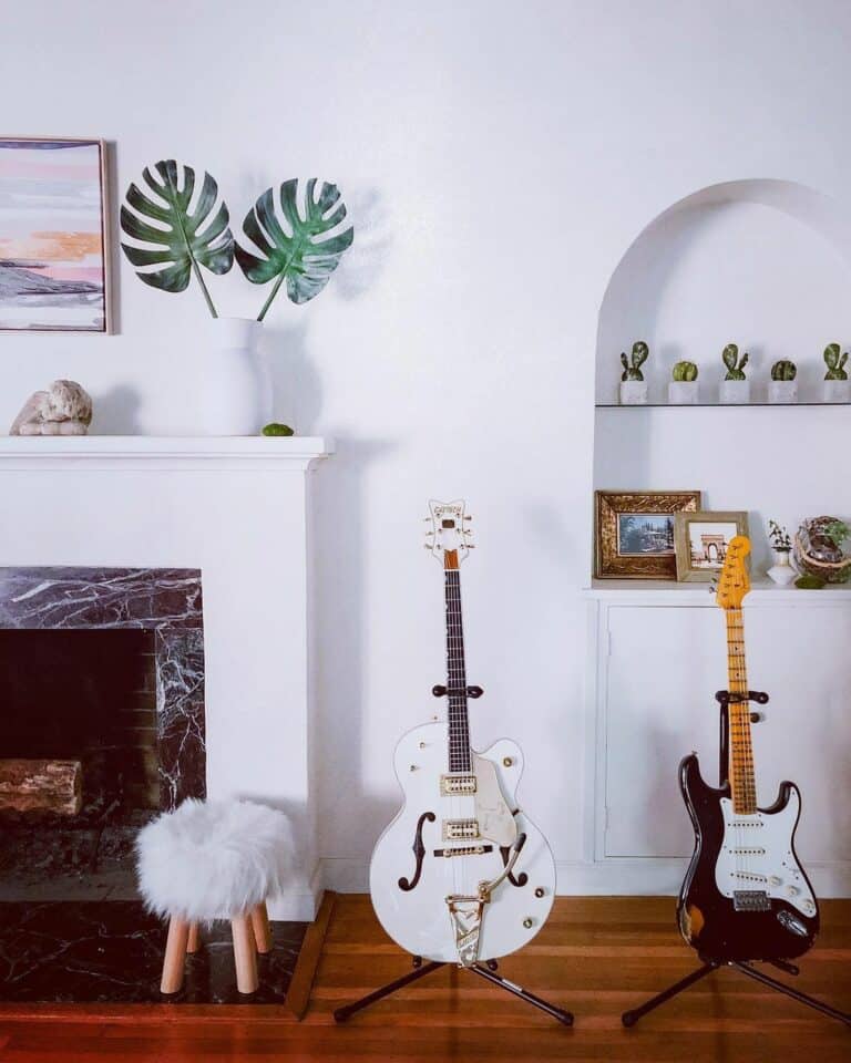 Decorating a Living Room With Guitars