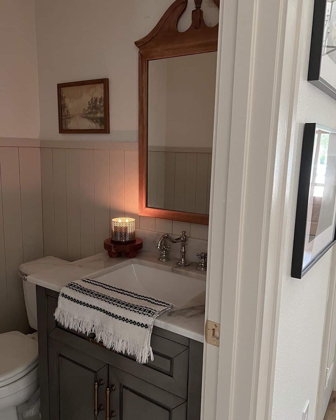 Decorations for an Olive Green and Gray Half Bathroom Soul & Lane