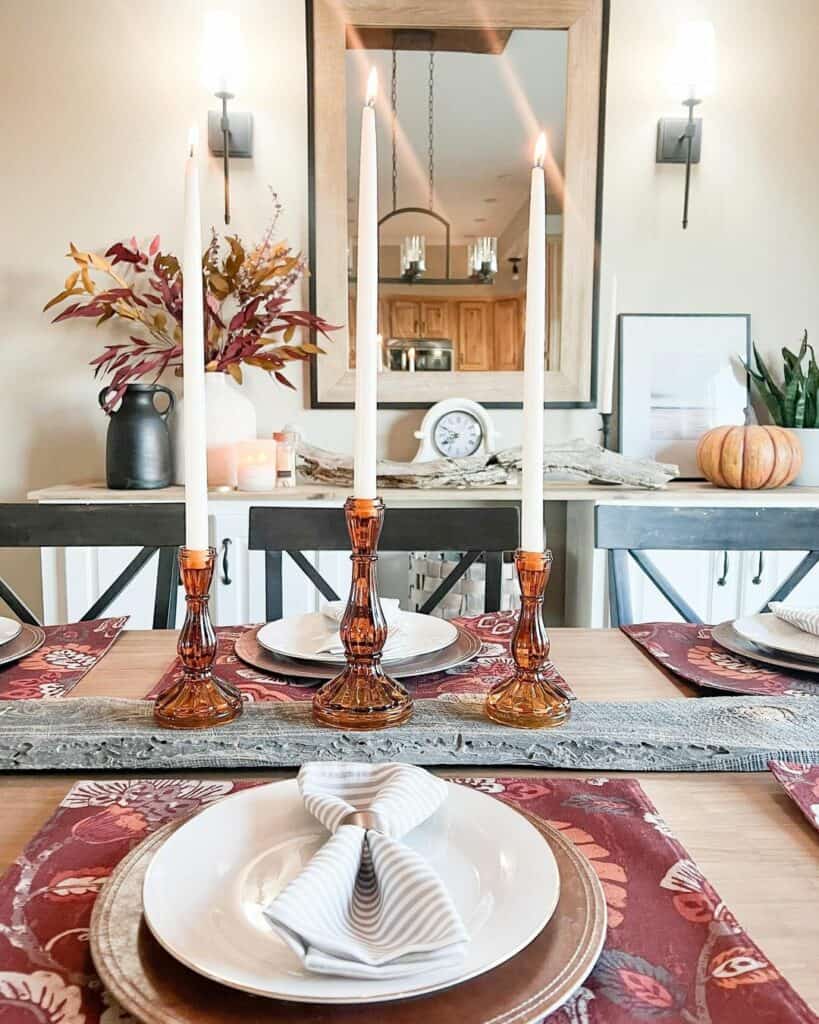 Dining Area With Fall-themed Accents