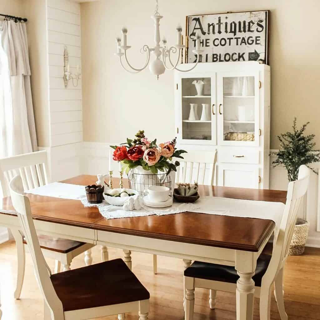 Dining Room With Rustic Vintage Sign