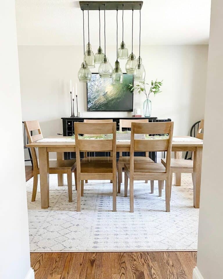 Dining Room With a Dramatic Work of Art