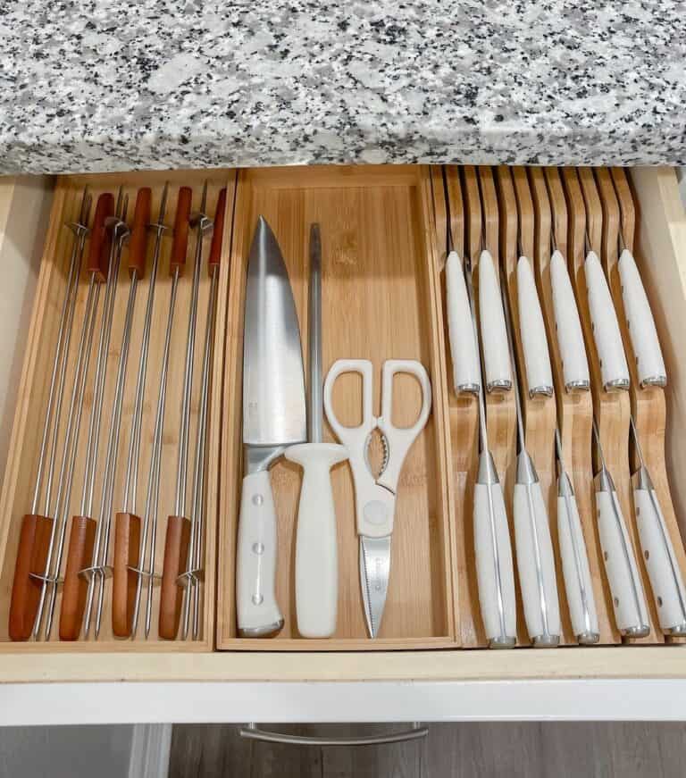 Drawer Filled With Organized Cutlery