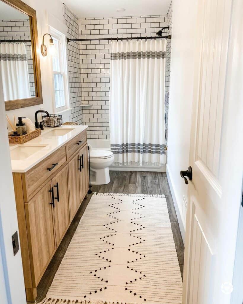 Driftwood Vanity and Subway Tile