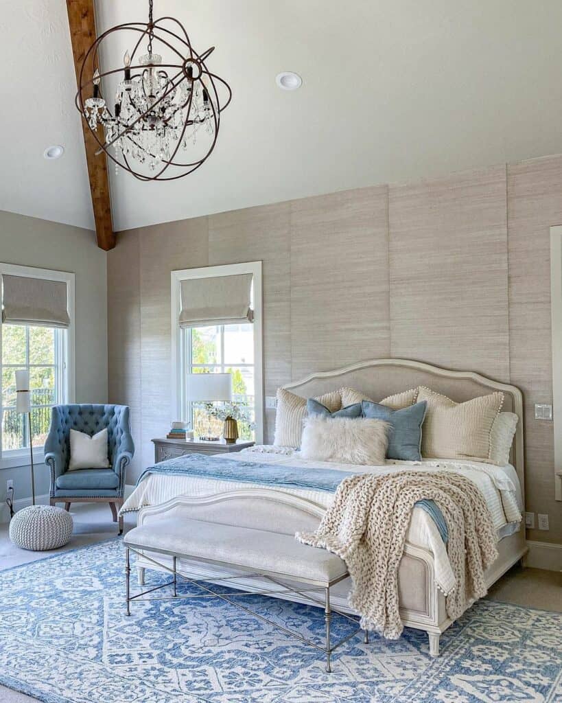 Elegant Bedroom With Beige Feature Wall
