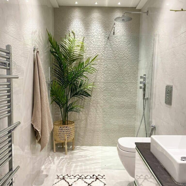 Exotic Plants for a Walk-in Bathroom Shower
