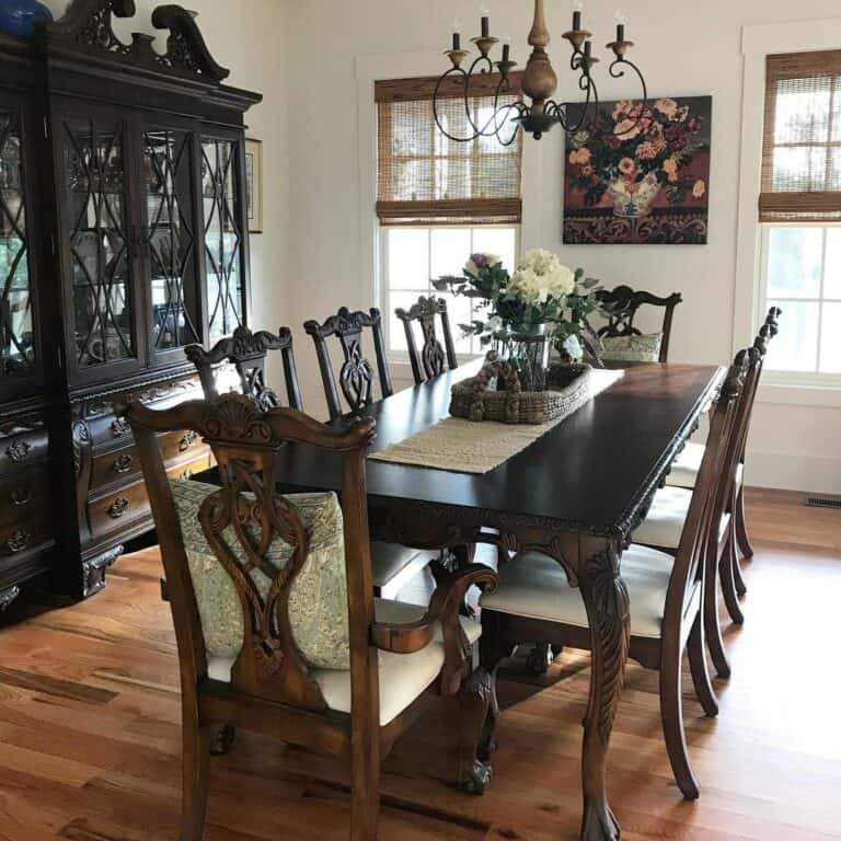 Exquisite Dark Wood Dining Room