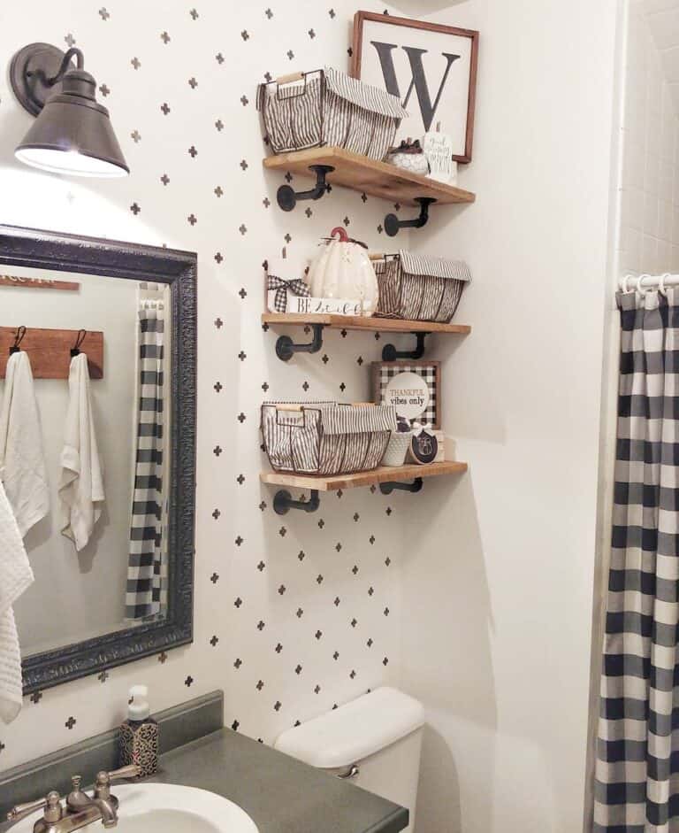 Fall Styling for Bathroom Shelves