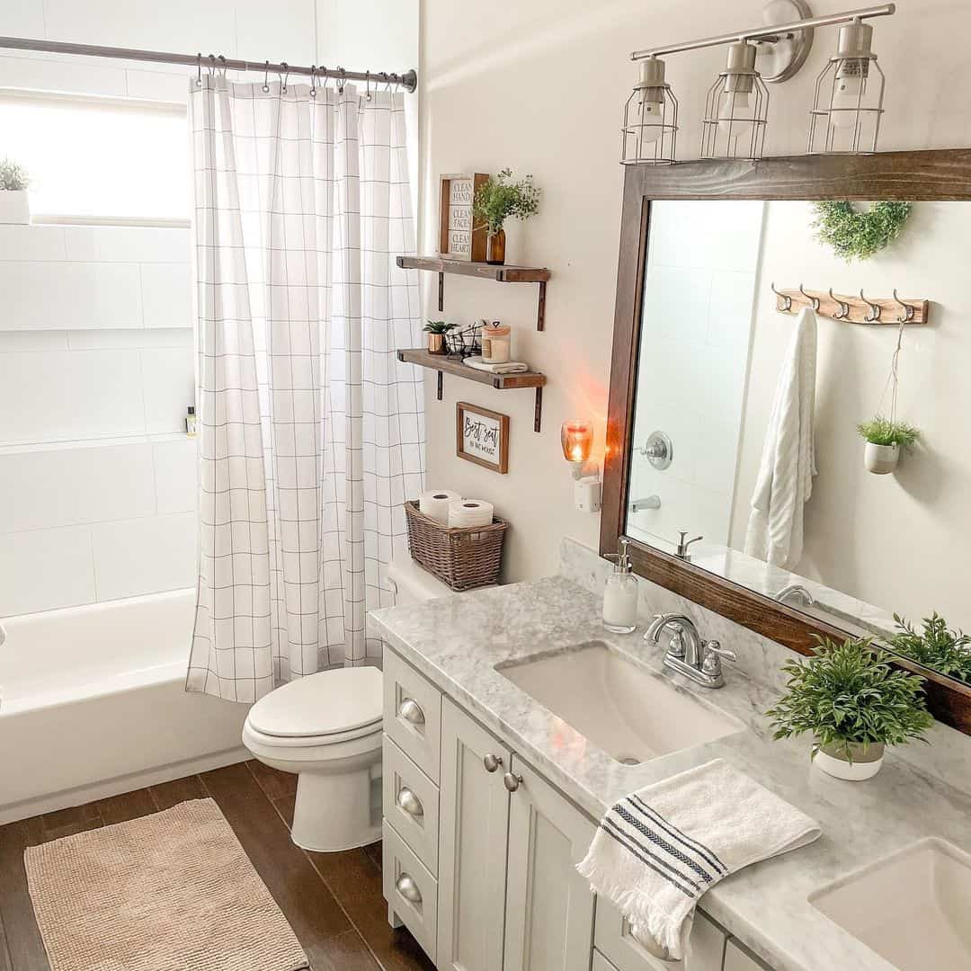 Farmhouse Bathroom With Marble Countertop Soul & Lane