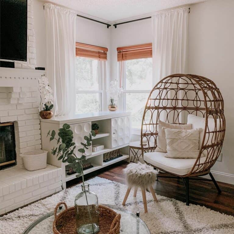 Farmhouse Charm With Rattan Accents
