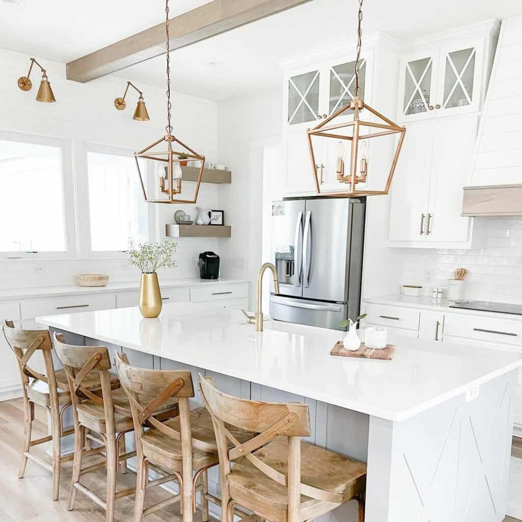 Farmhouse Kitchen With Gold Accents