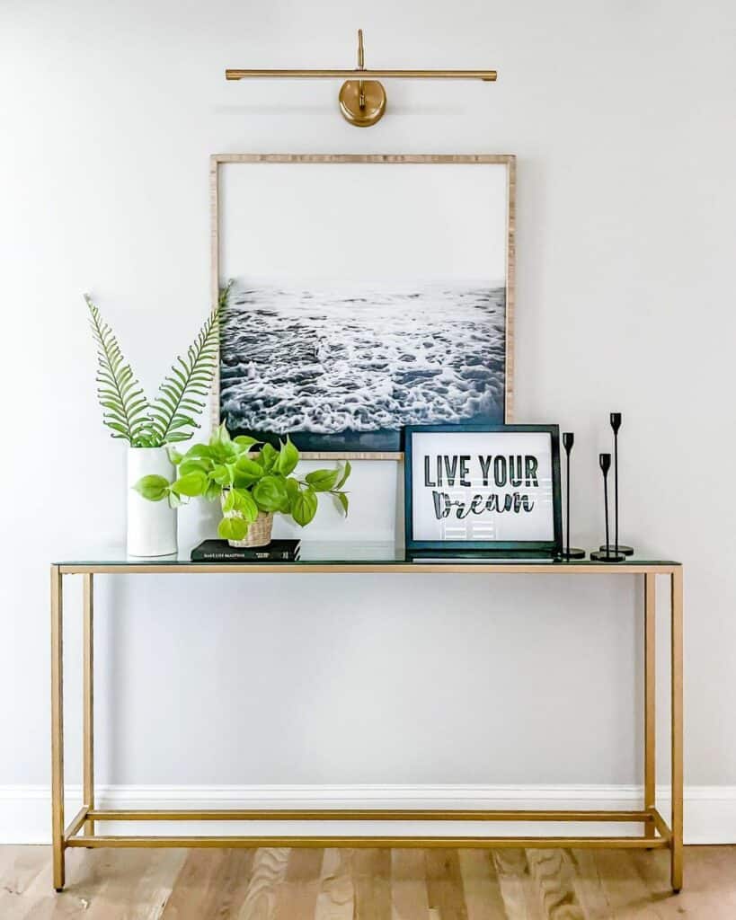 Farmhouse Living Room With Coastal Décor