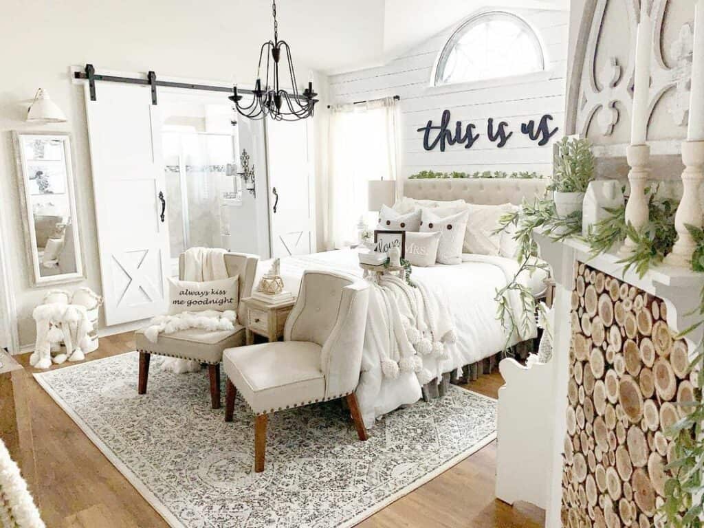 Farmhouse-style Bedroom Fireplace