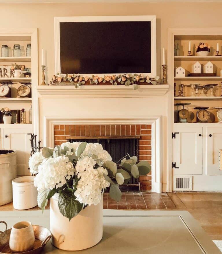 Fireplace Entertainment Walls With Built-in Shelves