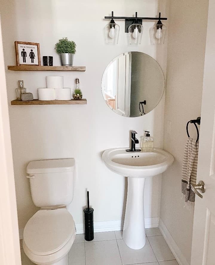 How to Style Bathroom Shelves Above the Toilet