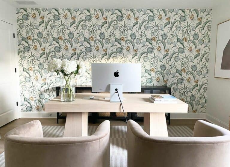 Floral Wallpaper Office Ideas