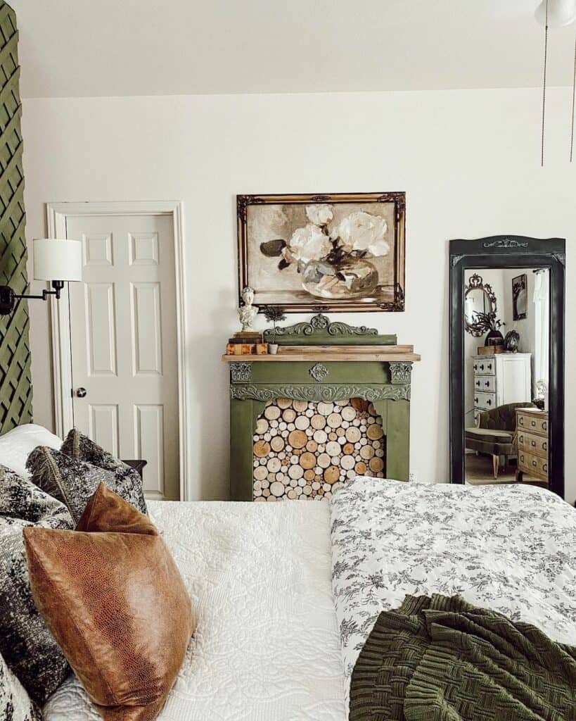 French Farm Bedroom Fireplace