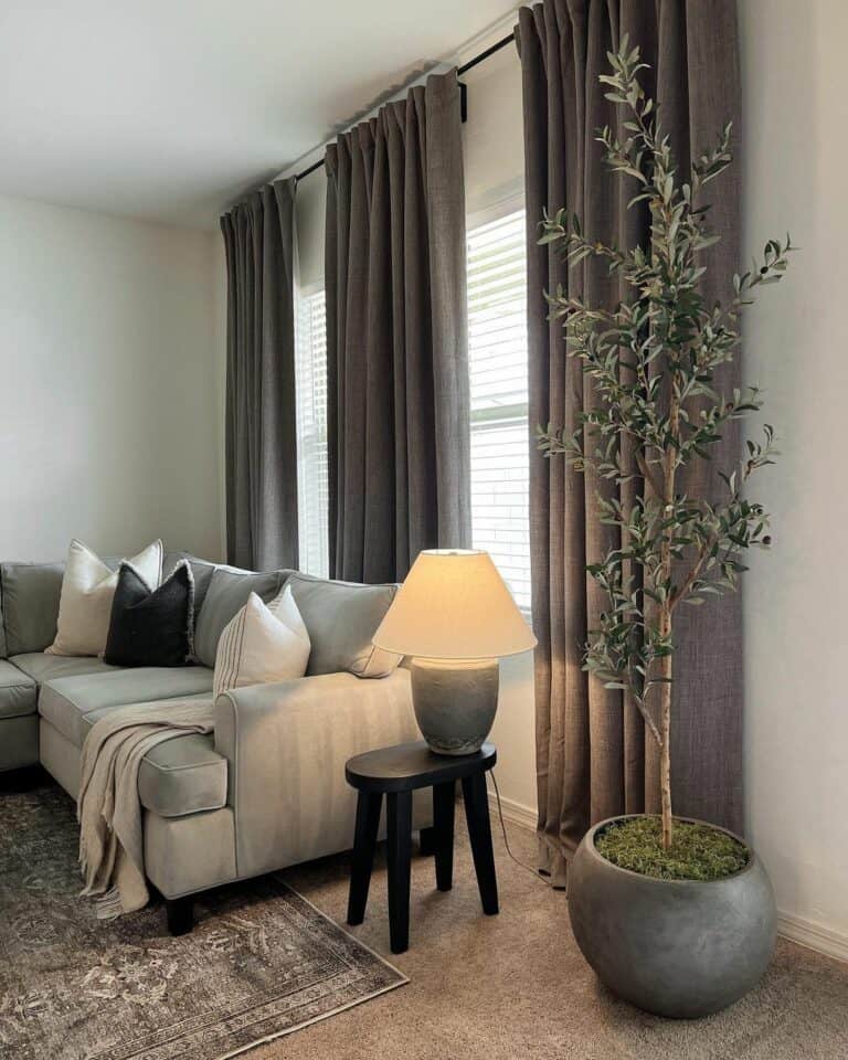 Gray Drapes and Neutral Tones