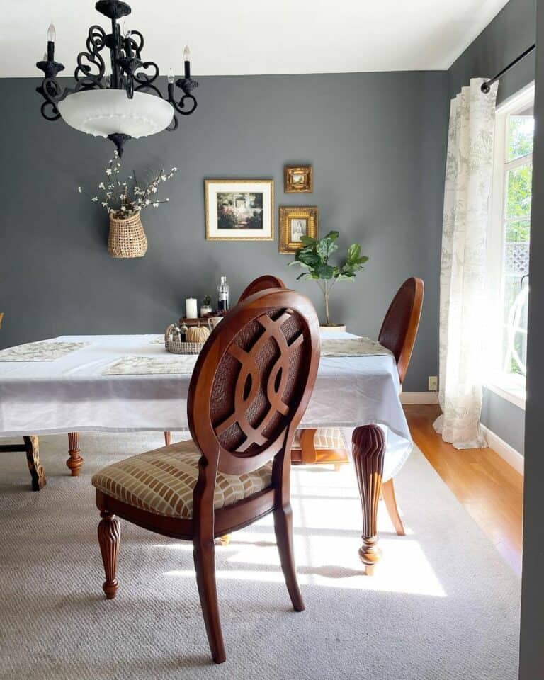 Gray Walls Accentuate Classic Décor