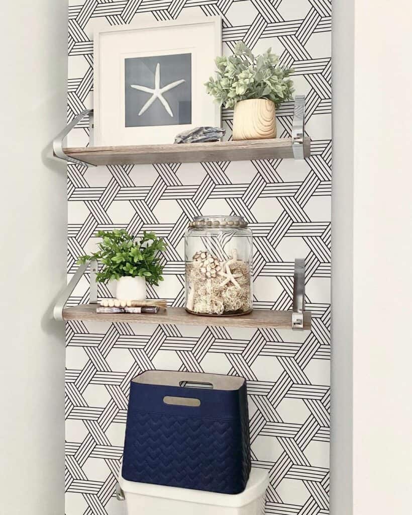 Intricate Wallpaper and Coastal Themed Décor