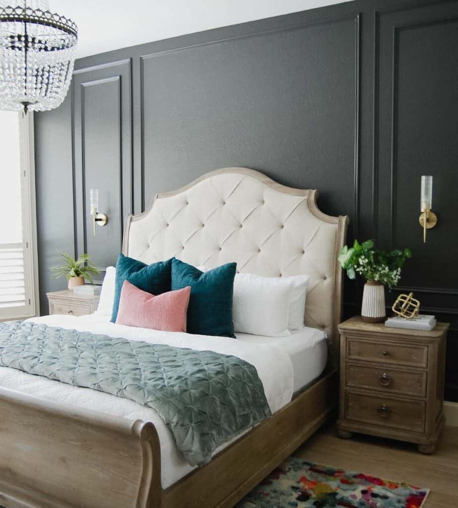 Iron Ore Walls With Elegant Bed