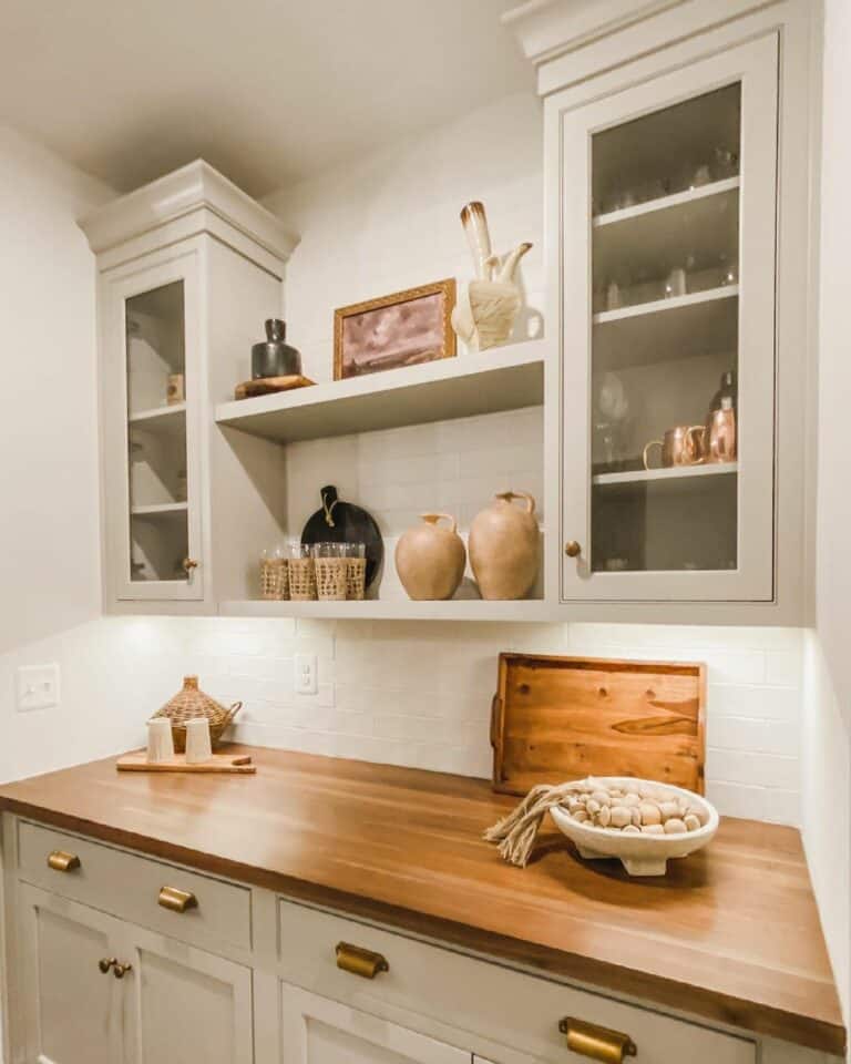 Kitchen Shelves With Glass Doors